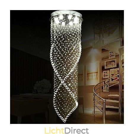 Kristallen kroonluchter hanglamp plafondlampen armaturen met helder K9 kristal en zilveren baldakijn Kristallen kroonluchter hanglamp plafondlampen armaturen met helder K9 kristal en zilveren baldakijn