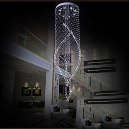 Kristallen kroonluchter hanglamp plafondlampen armaturen met helder K9 kristal en zilveren baldakijn