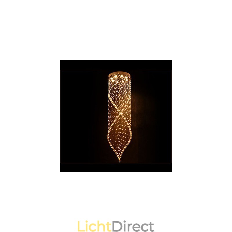 Kristallen kroonluchter hanglamp plafondlampen armaturen met helder K9 kristal en zilveren baldakijn