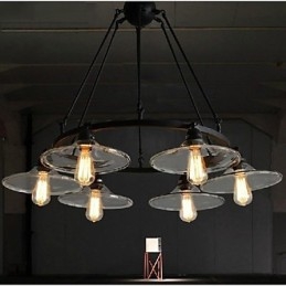Traditionele Klassieke Vintage Retro Lantaarn Land Mini Stijl Schilderij Metalen Hanglamp Eetkamer