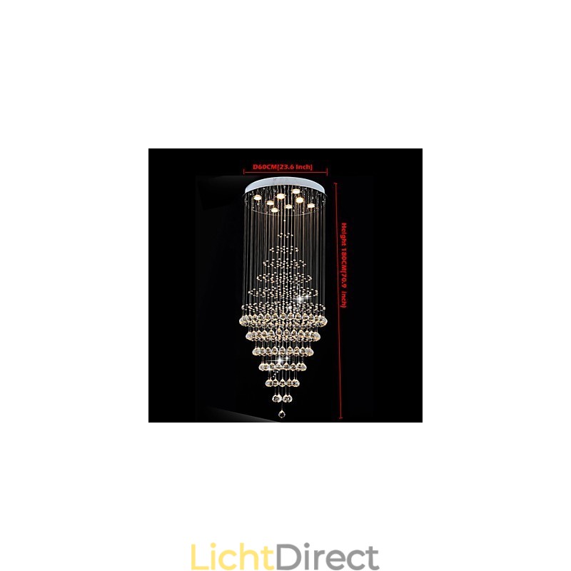 Moderne kristallen kroonluchter verlichting hanglamp plafondlamp armaturen met 8 lampen H180CM