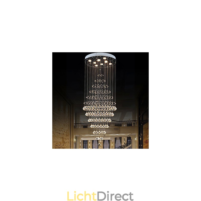 Moderne kristallen kroonluchter verlichting hanglamp plafondlamp armaturen met 8 lampen H180CM