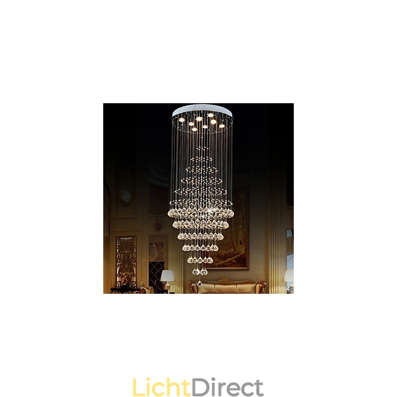 Moderne kristallen kroonluchter verlichting hanglamp plafondlamp armaturen met 8 lampen H180CM