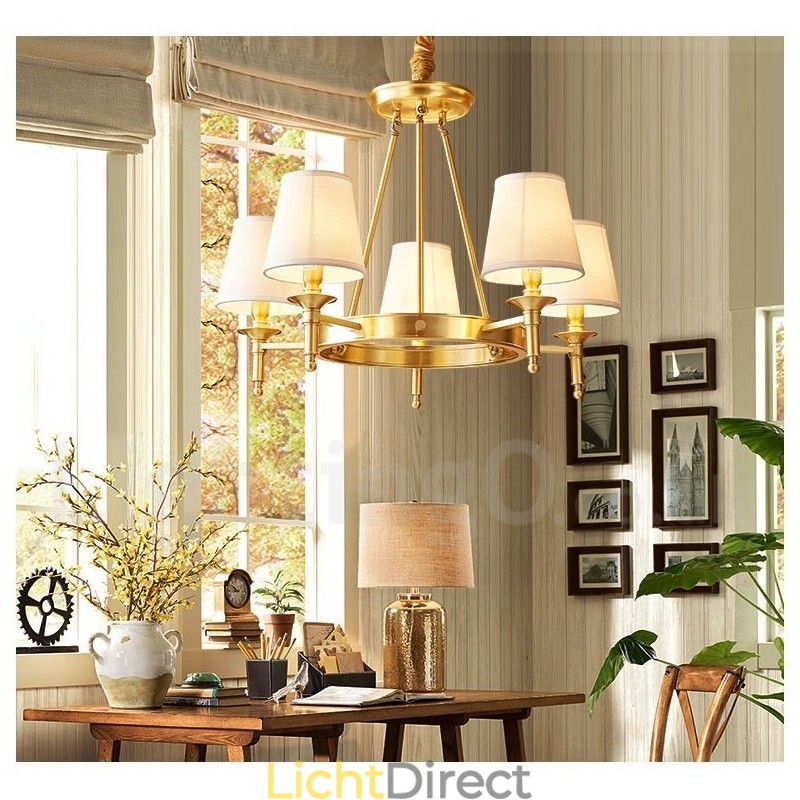 Puur messing ronde kroonluchter hanglamp traditioneel klassiek