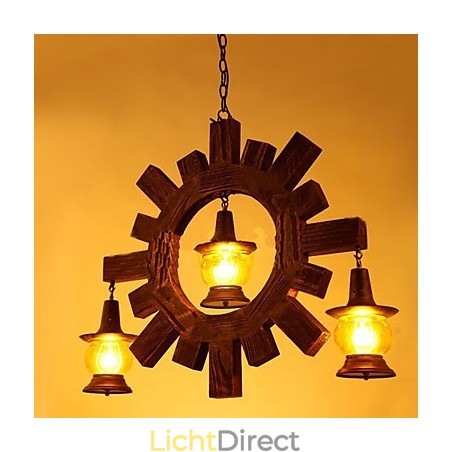 Antieke houten kroonluchter Amerikaanse landelijke woonkamer lamp lamp Antieke houten kroonluchter Amerikaanse landelijke woonkamer lamp lamp