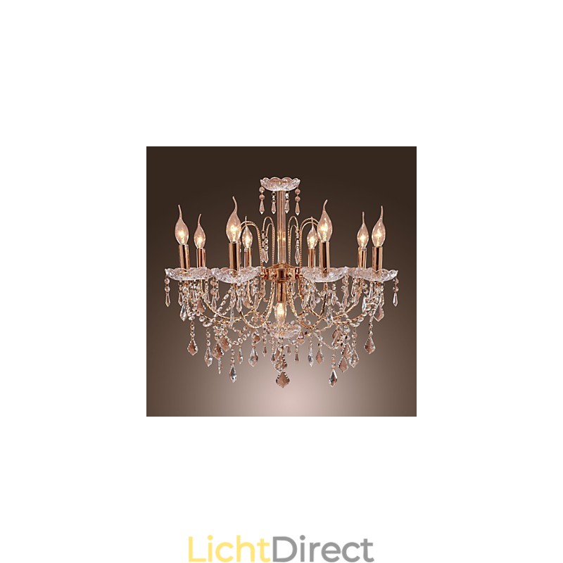 Elegante kristallen kroonluchter met 9 lampen