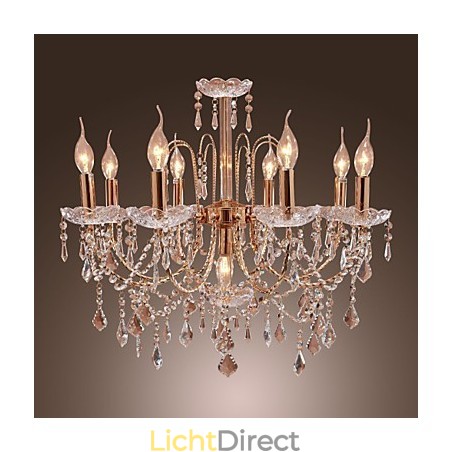 Elegante kristallen kroonluchter met 9 lampen Elegante kristallen kroonluchter met 9 lampen
