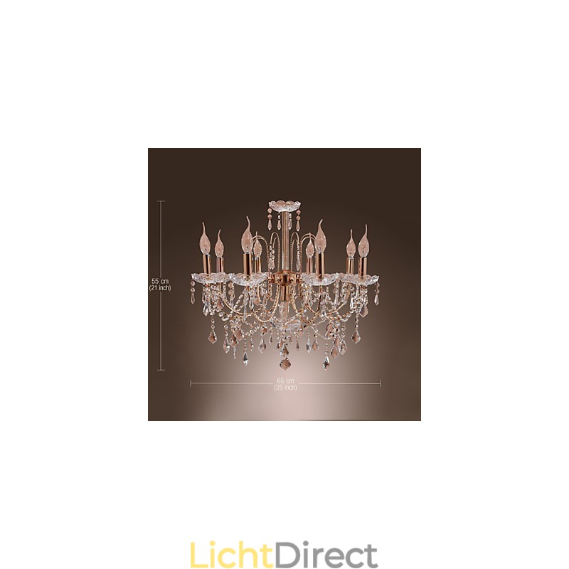 Elegante kristallen kroonluchter met 9 lampen