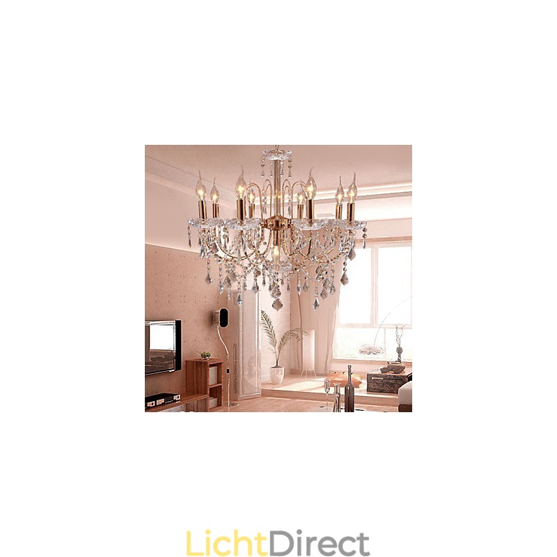 Elegante kristallen kroonluchter met 9 lampen