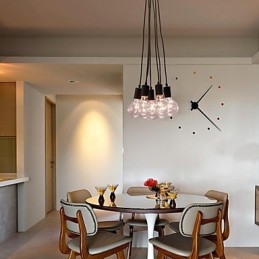 Moderne woning 7-kops Edison gloeilamp Loft glazen bol hanglamp
