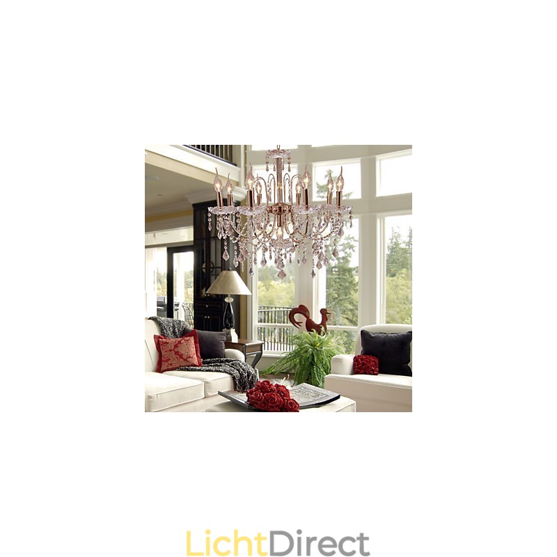 Elegante kristallen kroonluchter met 9 lampen
