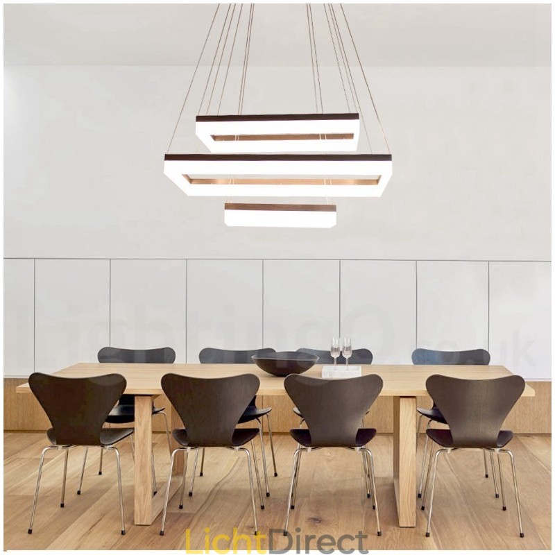 Wi-Fi Smart Dimbare 3-laags moderne, eigentijdse stijl hanglamp voor thuis