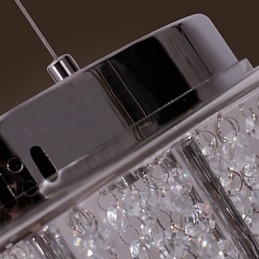 Artistieke 6-lichts kristallen hanglamp met glazen kap