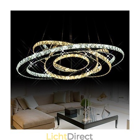 Kristallen hanglamp plafond kroonluchter verlichtingsarmaturen met warm en koel wit 3 ringen Kristallen hanglamp plafond kroonluchter verlichtingsarmaturen met warm en koel wit 3 ringen