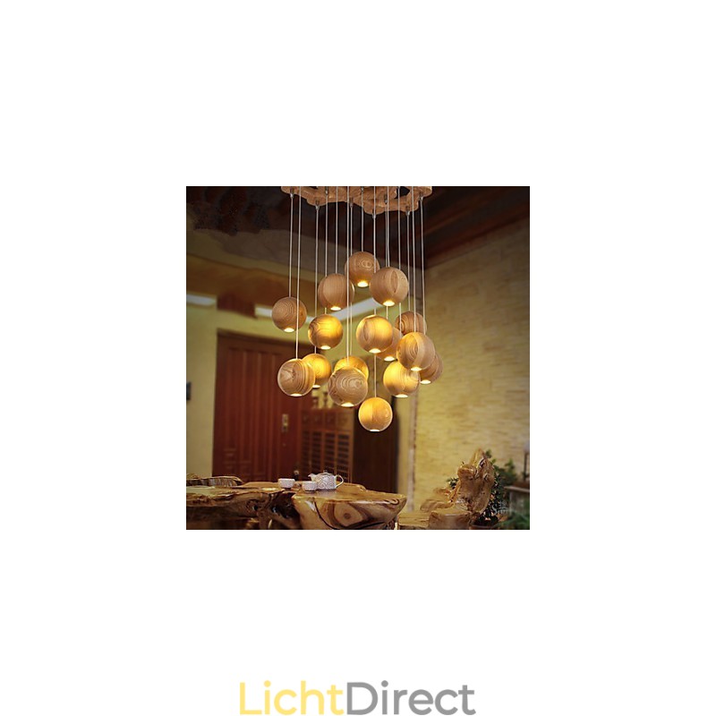 Hanglampen Mini Stijl Lantaarn Hout Bamboe