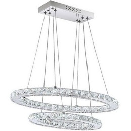 Moderne kristallen hanglamp met ovale dubbele ring voor