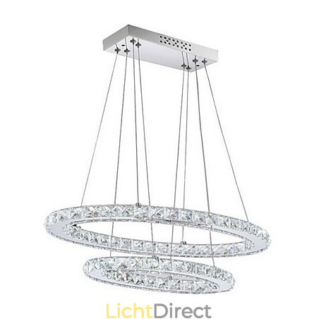Moderne kristallen hanglamp met ovale dubbele ring voor Moderne kristallen hanglamp met ovale dubbele ring voor