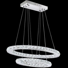 Moderne kristallen hanglamp met ovale dubbele ring voor
