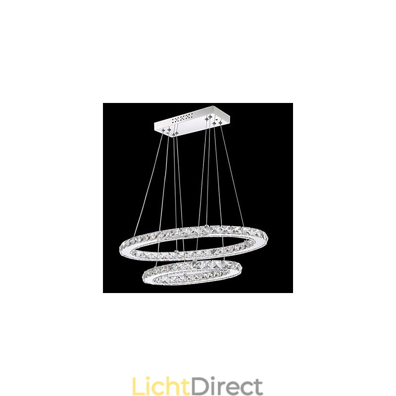Moderne kristallen hanglamp met ovale dubbele ring voor