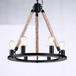 Hanglamp 6 lampen landelijke stijl smeedijzer