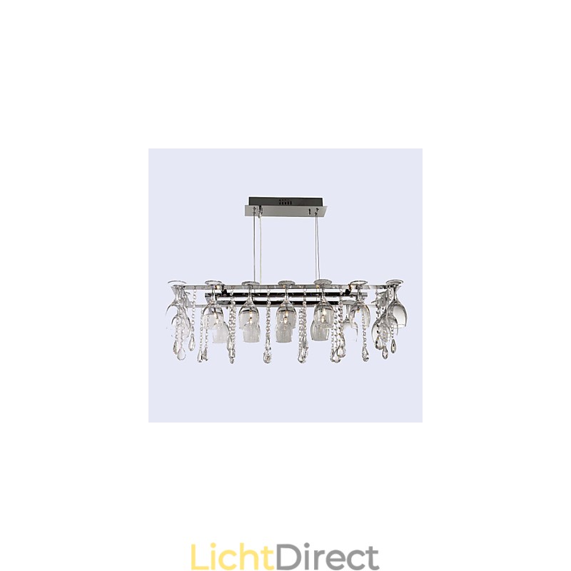 Moderne, eigentijdse, traditionele, klassieke, kristallen, chromen, metalen hanglamp