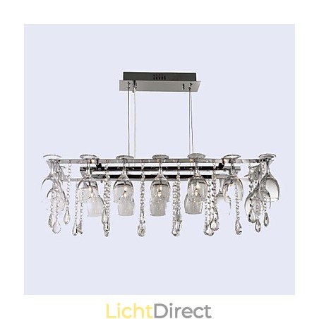 Moderne, eigentijdse, traditionele, klassieke, kristallen, chromen, metalen hanglamp Moderne, eigentijdse, traditionele, klassieke, kristallen, chromen, metalen hanglamp
