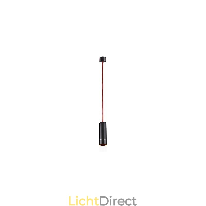 1-lichts mini hanglamp zwart geanodiseerd met aluminium