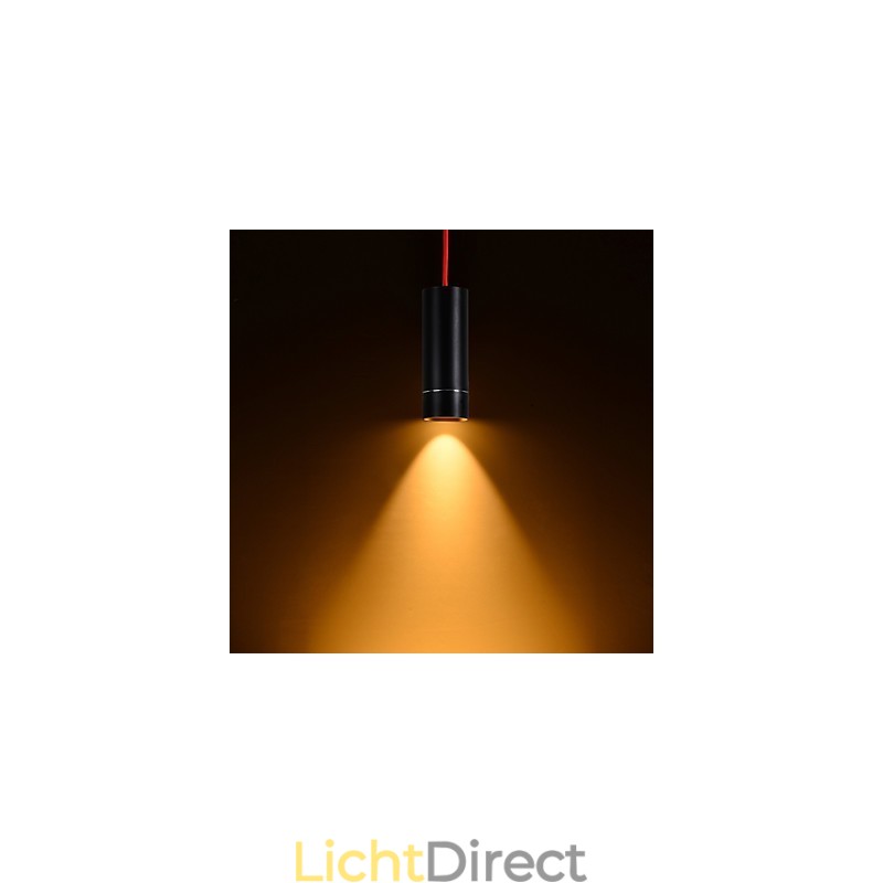 1-lichts mini hanglamp zwart geanodiseerd met aluminium