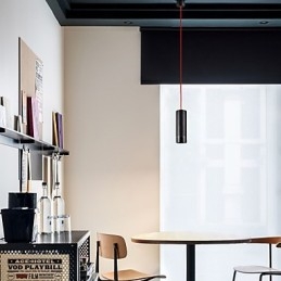 1-lichts mini hanglamp zwart geanodiseerd met aluminium