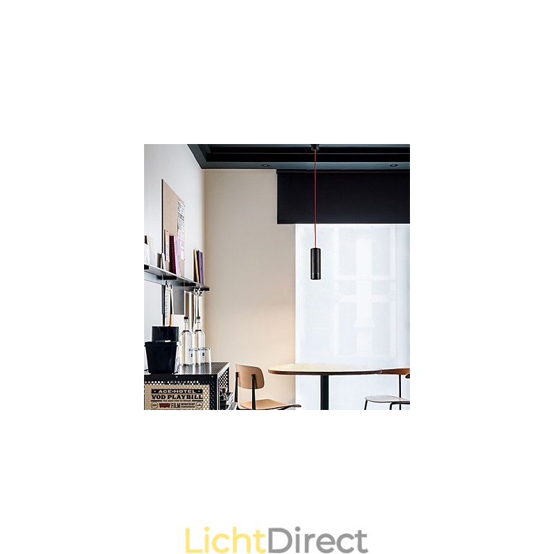 1-lichts mini hanglamp zwart geanodiseerd met aluminium