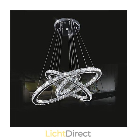Dimbare ronde hanglamp met K9-kristal, warm en koel wit, met afstandsbediening Dimbare ronde hanglamp met K9-kristal, warm en koel wit, met afstandsbediening