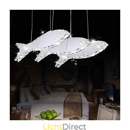 Moderne, eigentijdse kristallen metalen hanglamp