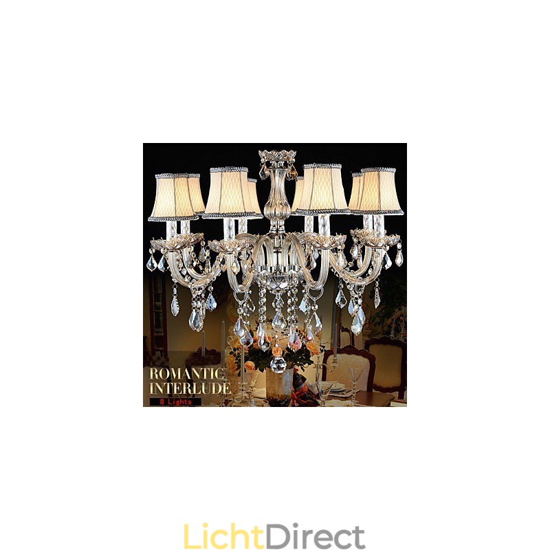 Grote kristallen kroonluchter 8 armen luxe kristallen licht mode kroonluchter kristallen licht