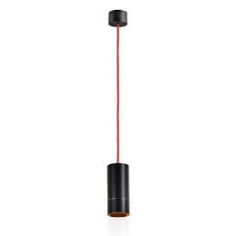 1-lichts mini hanglamp zwart geanodiseerd met aluminium