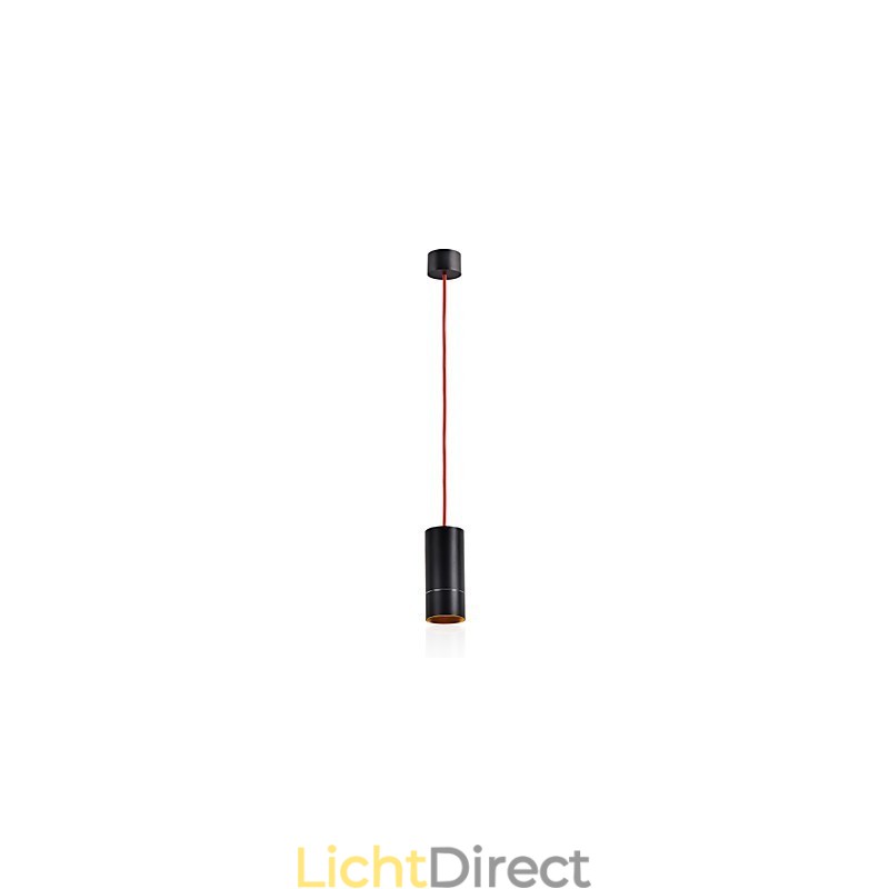 1-lichts mini hanglamp zwart geanodiseerd met aluminium