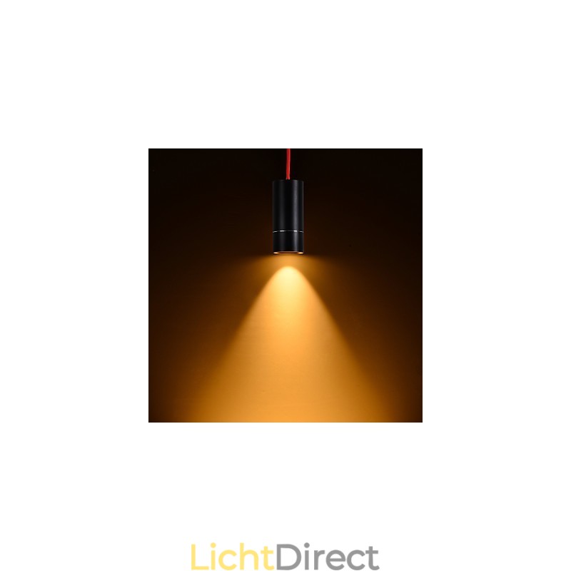 1-lichts mini hanglamp zwart geanodiseerd met aluminium