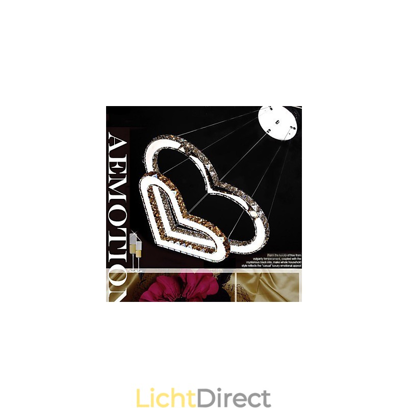 Hanglamp Kroonluchter Licht Transparant OF Amber K9 Kristal Dubbele Hartvormige Plafondlampen Verlichting