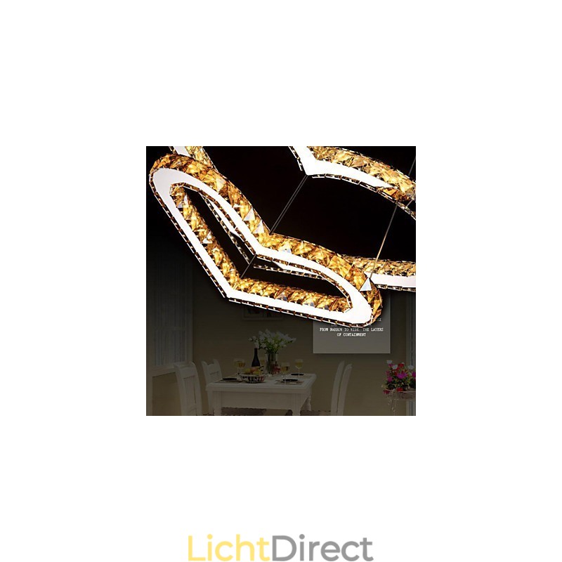 Hanglamp Kroonluchter Licht Transparant OF Amber K9 Kristal Dubbele Hartvormige Plafondlampen Verlichting