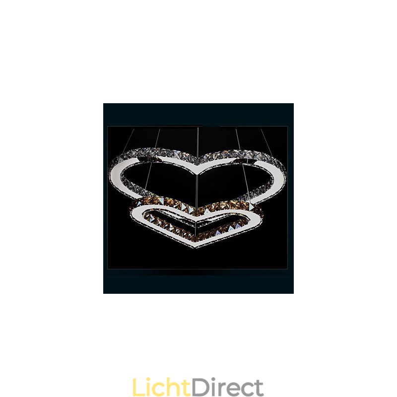 Hanglamp Kroonluchter Licht Transparant OF Amber K9 Kristal Dubbele Hartvormige Plafondlampen Verlichting