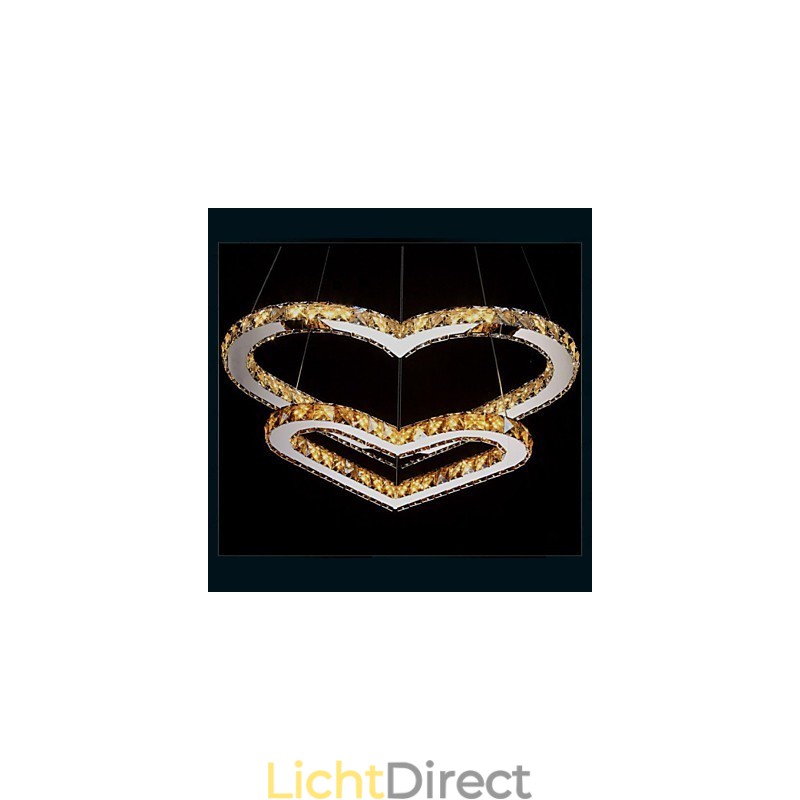 Hanglamp Kroonluchter Licht Transparant OF Amber K9 Kristal Dubbele Hartvormige Plafondlampen Verlichting