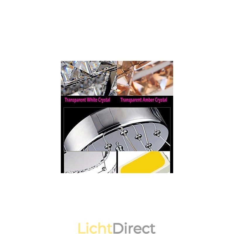 Hanglamp Kroonluchter Licht Transparant OF Amber K9 Kristal Dubbele Hartvormige Plafondlampen Verlichting