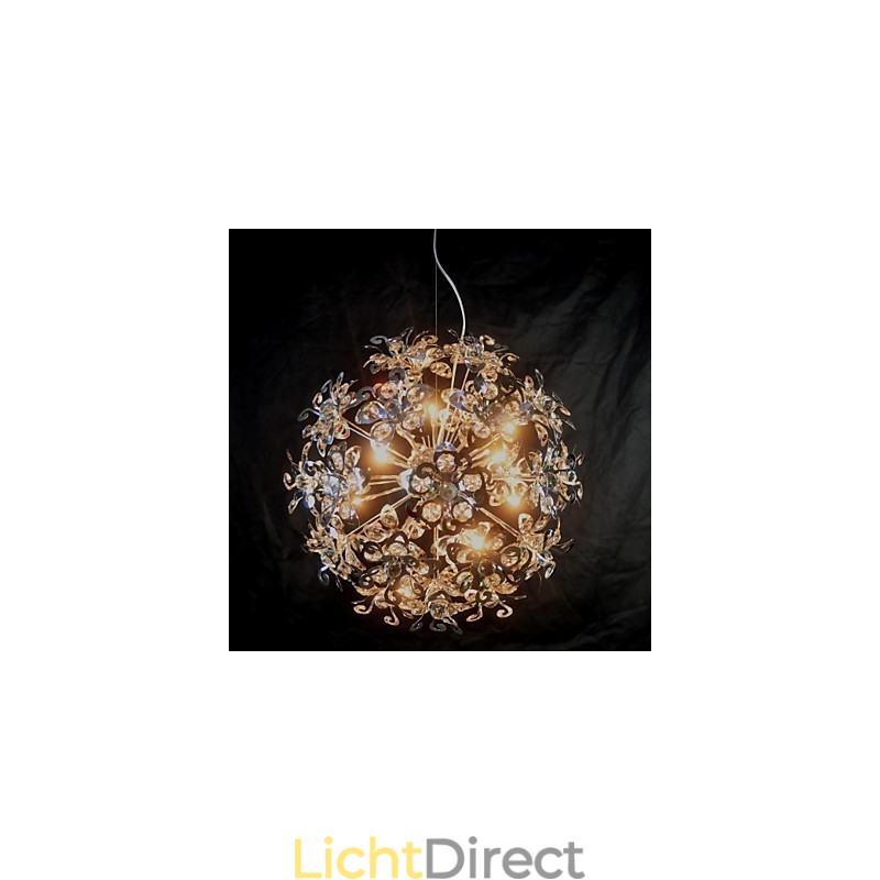 Moderne eigentijdse chromen kristallen hanglamp