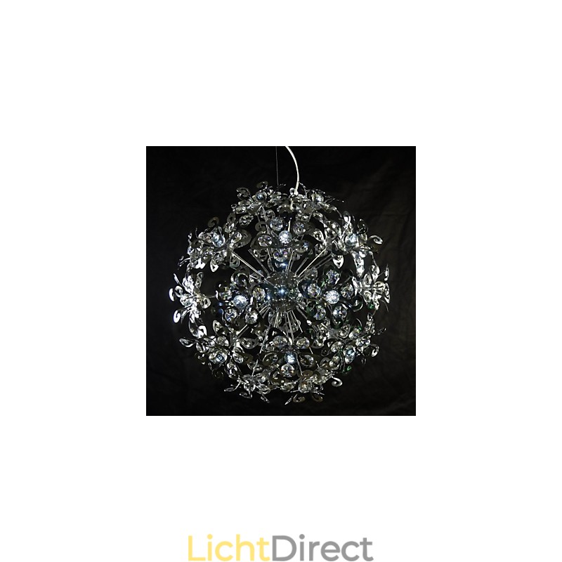 Moderne eigentijdse chromen kristallen hanglamp