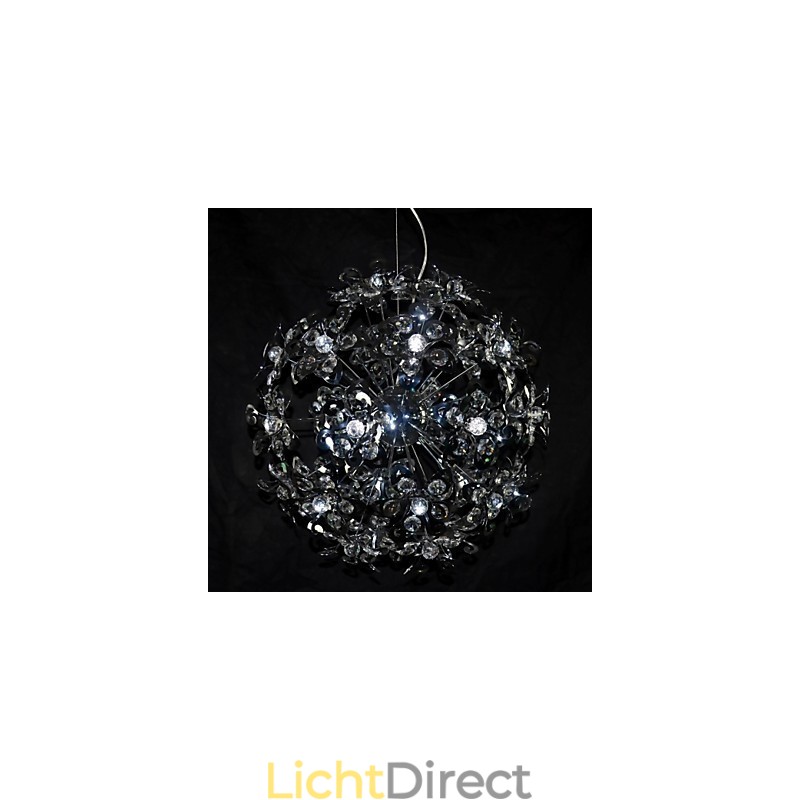 Moderne eigentijdse chromen kristallen hanglamp