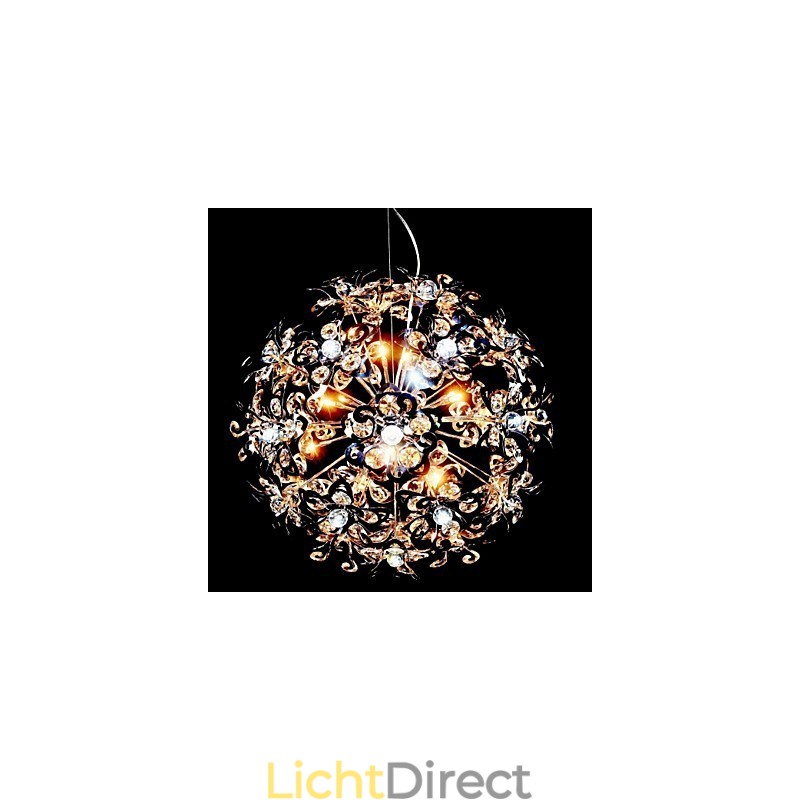 Moderne eigentijdse chromen kristallen hanglamp