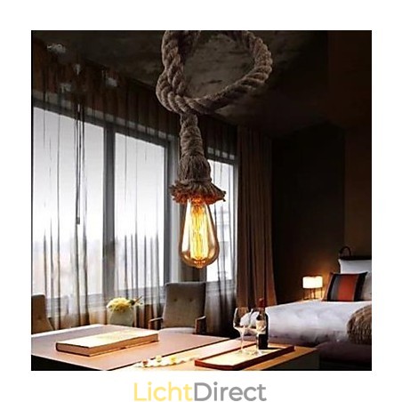 Creatieve kroonluchter van henneptouw