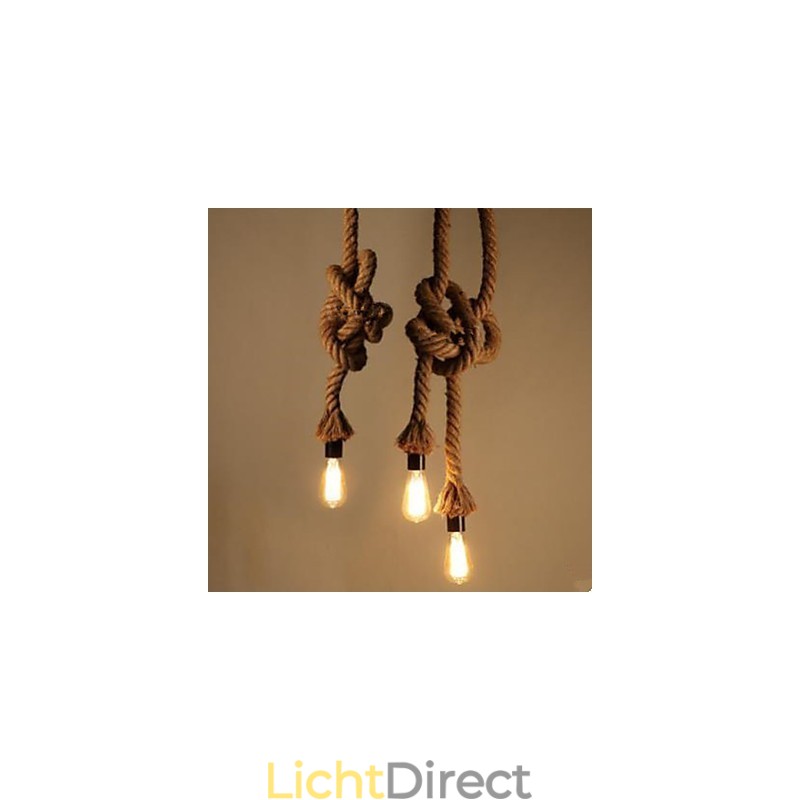 Creatieve kroonluchter van henneptouw