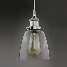 Moderne Chromen Glazen Vintage Industriële Retro Fitting Edison Hanglamp Café Porch Light