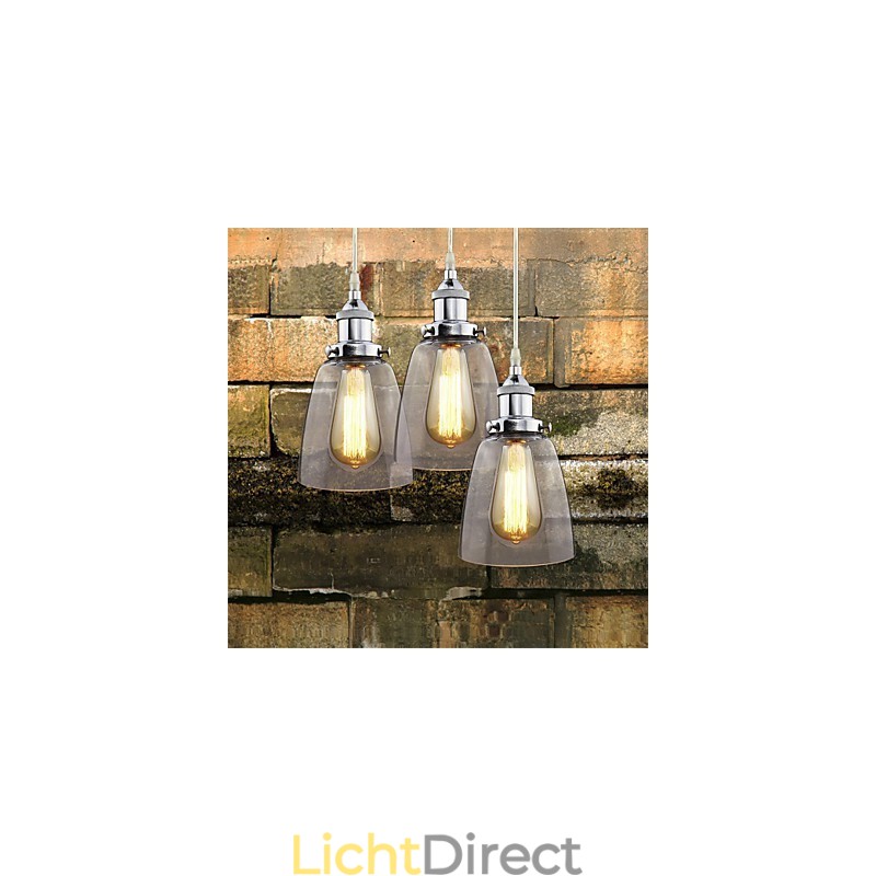 Moderne Chromen Glazen Vintage Industriële Retro Fitting Edison Hanglamp Café Porch Light