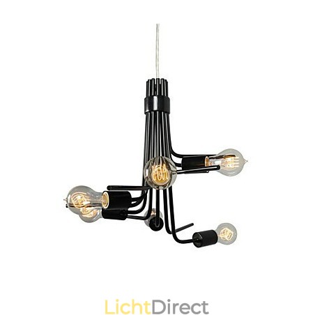 Noord-Amerikaanse stijl moderne karakteristieke 6-lichts hanglamp in zwart Noord-Amerikaanse stijl moderne karakteristieke 6-lichts hanglamp in zwart